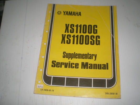 YAMAHA XS1100 G SG  1980  Service Manual Supplement  3H5-28197-10   LIT-11616-01-74  #1149.1