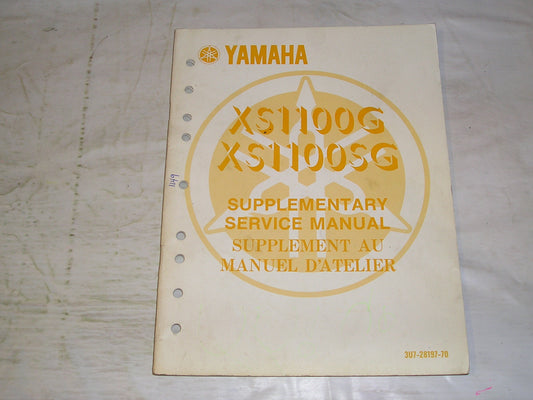 YAMAHA XS1100 G SG  1980  Service Manual Supplement  3U7-28197-70  #1149