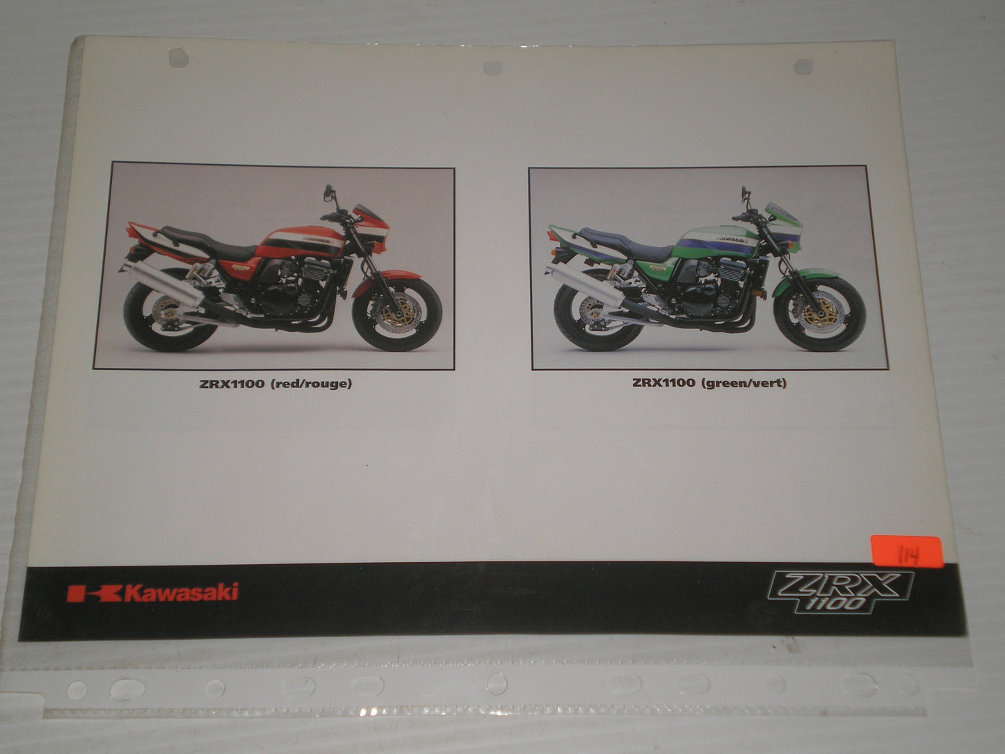 KAWASAKKI  ZRX-110]0  W650 SALES BROCHURE  # 114