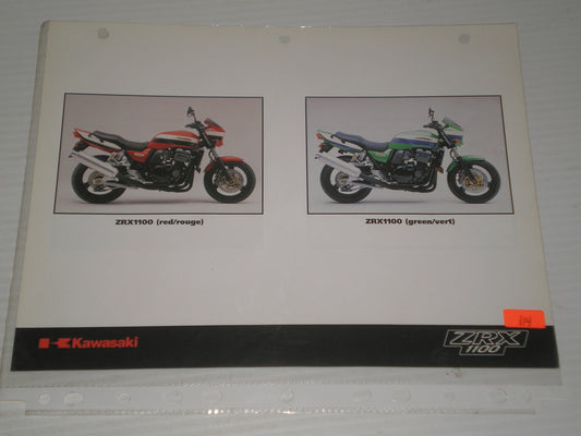 KAWASAKKI  ZRX-110]0  W650 SALES BROCHURE  # 114