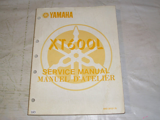 YAMAHA XT600L  XT600 L  1984  Service Manual  49M-28197-70  #1153