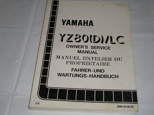 YAMAHA YZ80 D / LC  1992  Owner's Service Manual  3MM-28199-83  #1156
