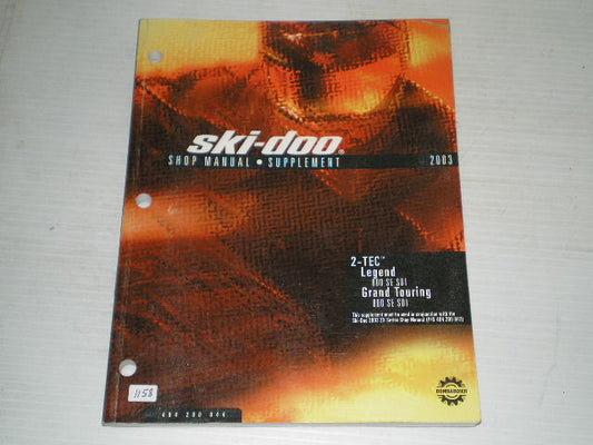 BOMBARDIER SKI-DOO Legend 800  Grand Touring 800  2003  Shop Manual Supplement  484 200 044  #S91