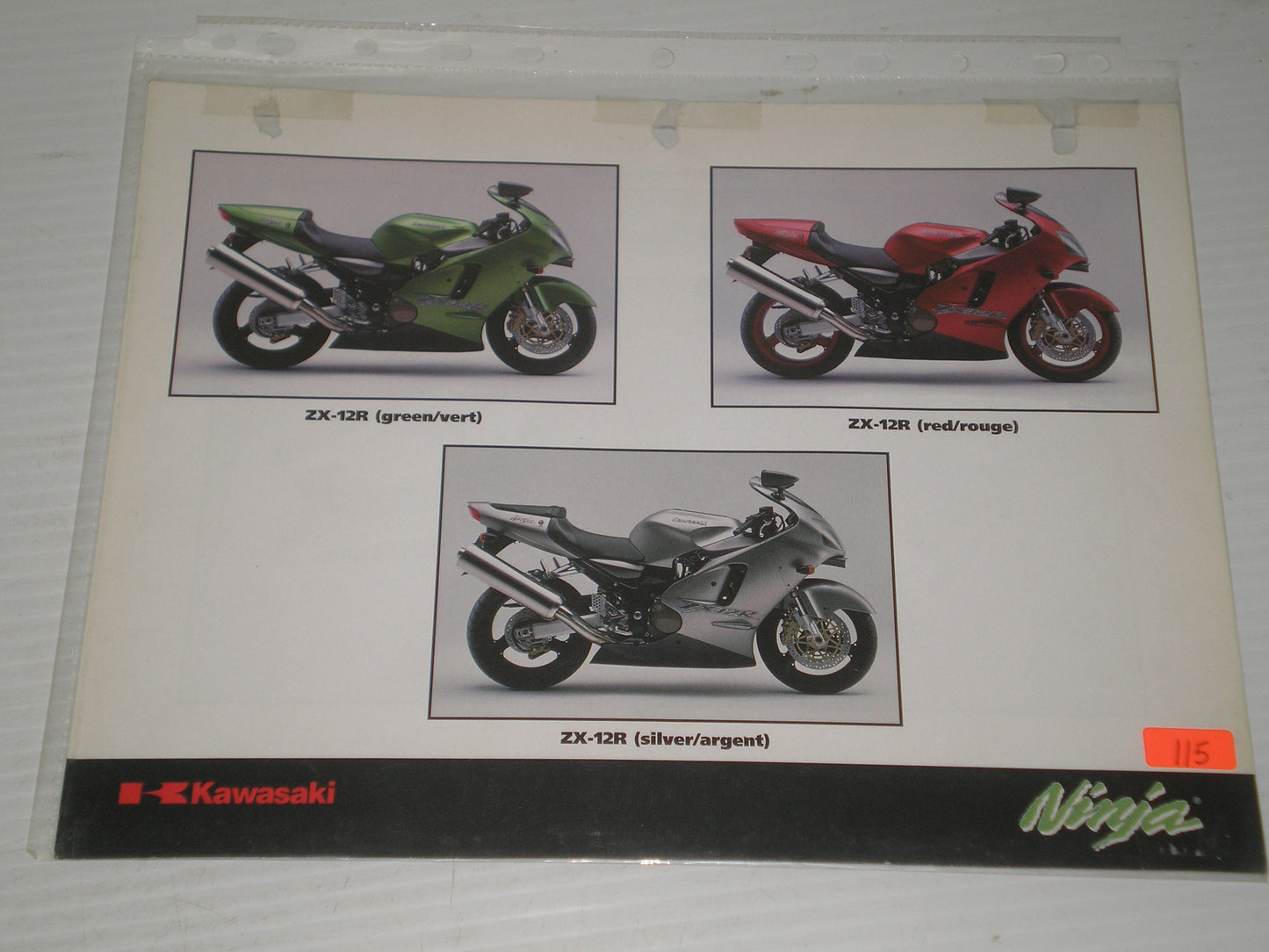 KAWASAKI NINJA ZX -12R MOTORCYCLE SALES  BROCHURE  115