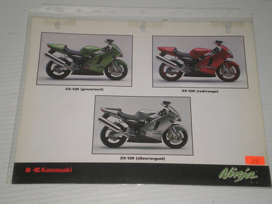 KAWASAKI NINJA ZX -12R MOTORCYCLE SALES BROCHURE 115