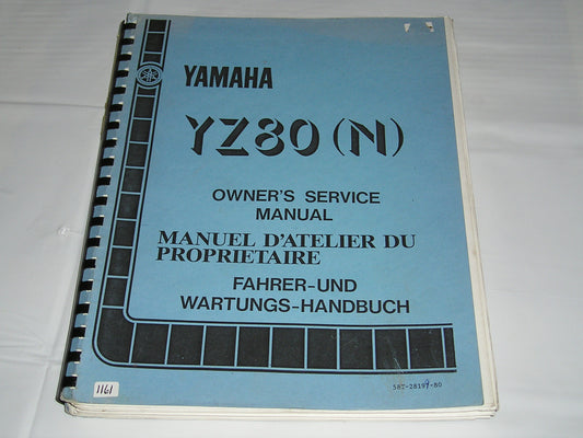 YAMAHA YZ80N  YZ80 N  1985  Owner's Service Manual  58T-28199-80  #1161