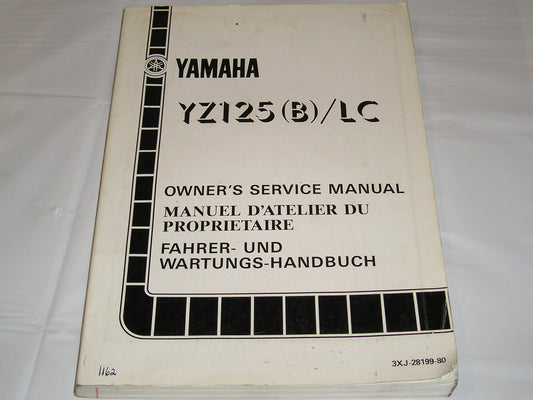 YAMAHA YZ125 B / LC  1991  Owner's Service Manual  3XJ-28199-80  #1162