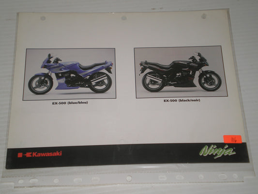 KWASAKI NINJA EX-250 EX- 500 SALES BROCHURC 116