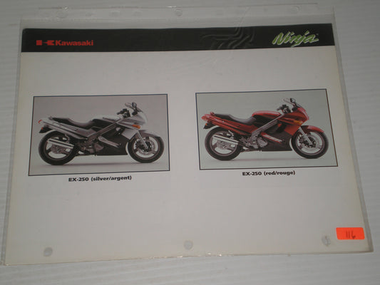 KWASAKI NINJA EX-250 EX- 500 SALES BROCHURC 116