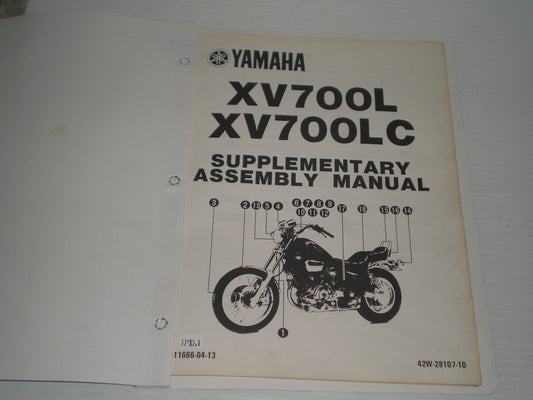 YAMAHA XV700 L LC 1984 Service Manual Supplement  42W-28107-10  LIT-11666-04-13  #1170.1