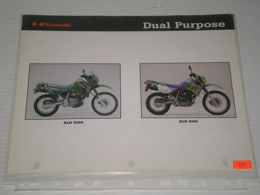 KAWASAKI KL R 650A KLR 650C KE100 SUPER SHERPPA 200 BROCHURE # 117