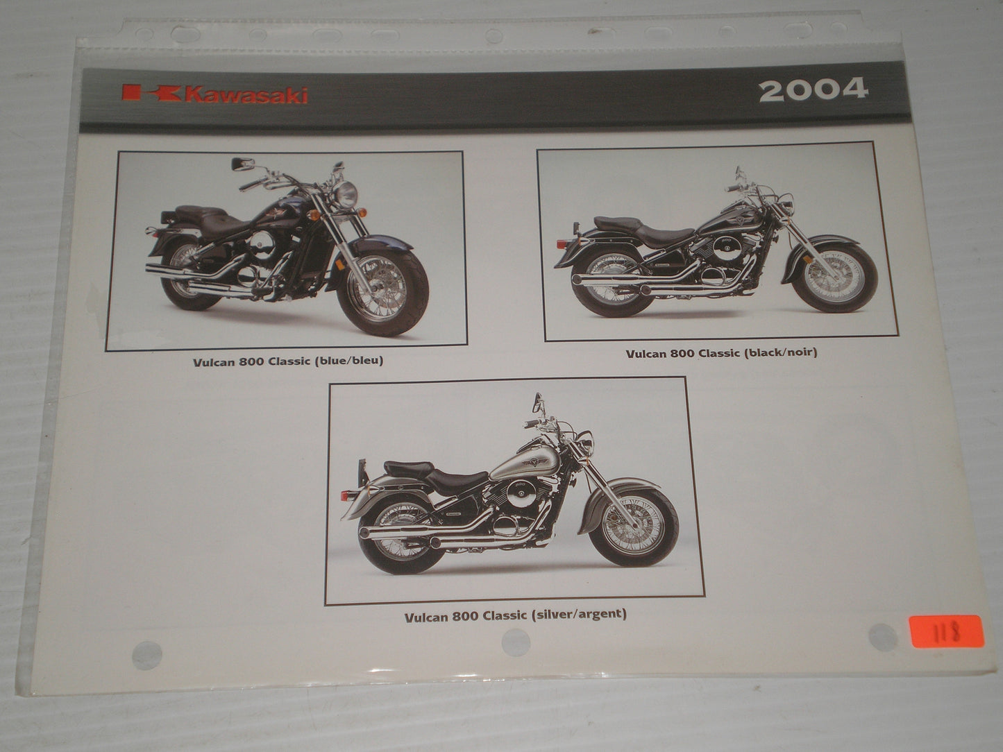 KAWASAKI 2004 VULCAN  00 CLASSIC SALES BROCHREH  118