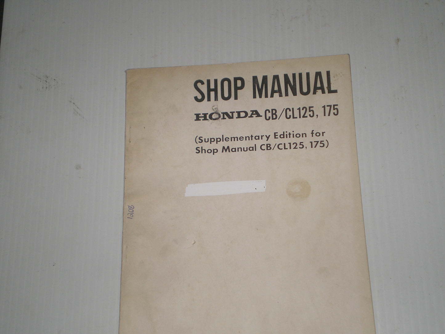 HONDA CB125  CB175  CL125  CL175  K3  1969  Service Manual Supplement #1208