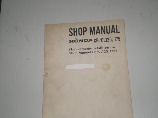 HONDA CB125 CB175 CL125 CL175 K3 1969 Service Manual Supplement #1208