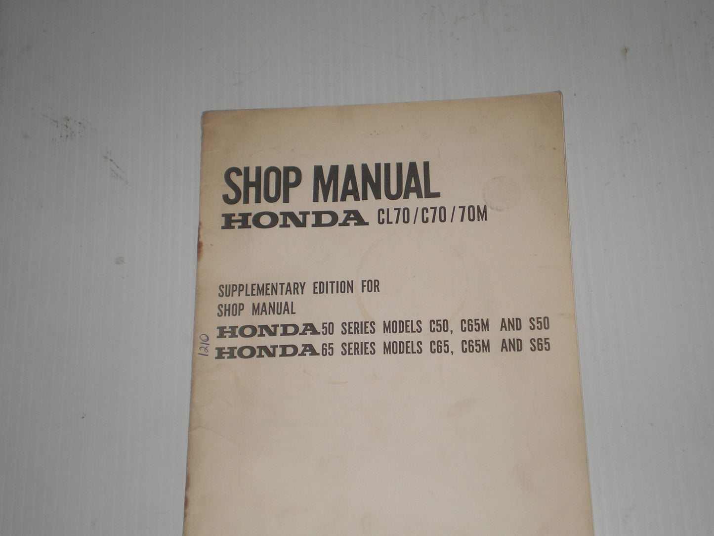 HONDA C70  C70M  CL70 1969-1972  Service Manual Supplement  #1210