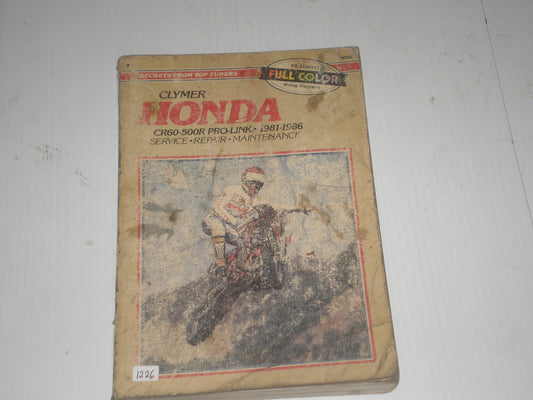 HONDA CR60 CR80 CR125 CR250 CR450 CR480 CR500 1981-1986  Clymer Service Manual M343  #1226