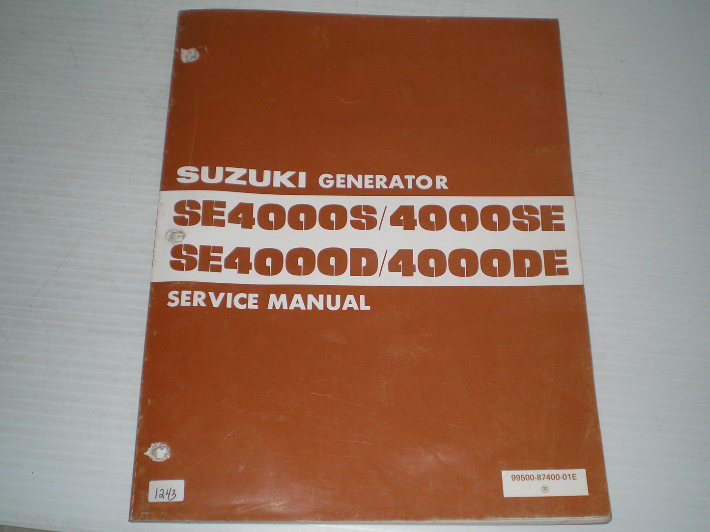 SUZUKI SE4000 S/SE/D/DE Generator  Service Manual  99500-87400-01E  #1243
