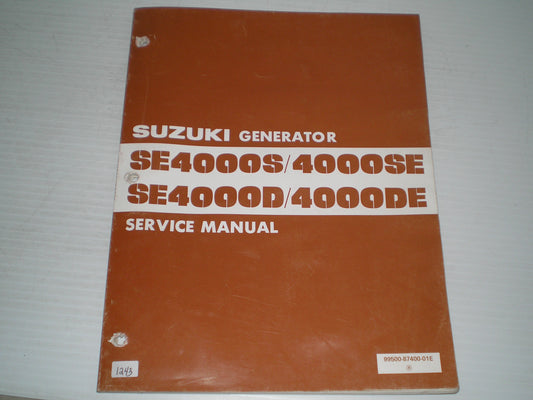 SUZUKI SE4000 S/SE/D/DE Generator Service Manual 99500-87400-01E #1243