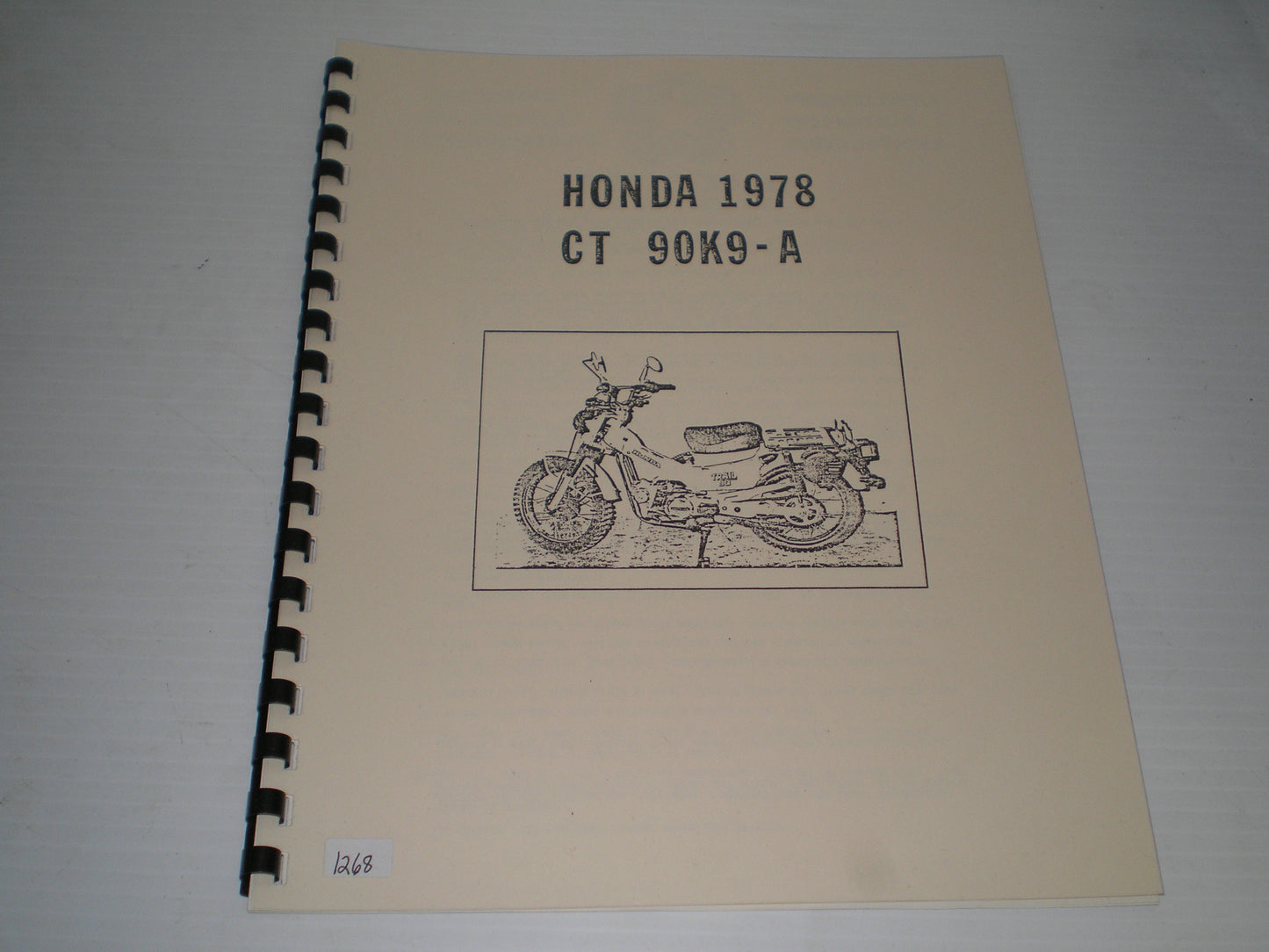 HONDA CT90  K9-A  1978  Pre-Delivery Inspection Instructions  #1268