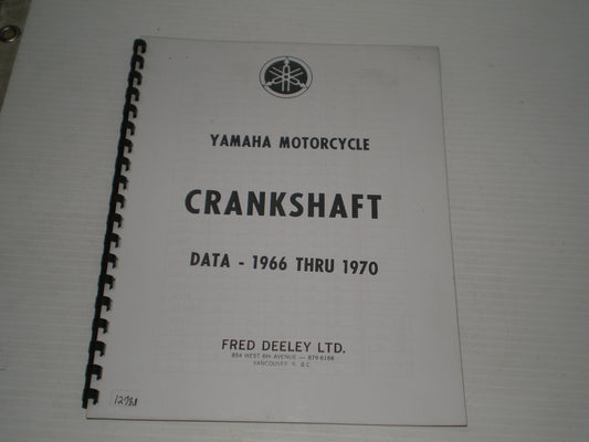 YAMAHA A5 A6 AS1 AS2 AT1 CT1 CS1 CS3 DS1 DS2 DS3 DS5 DS6 DT1 G1 GS1 G5 G6 HS1 HT1 L1 L2 L5 M1 M2 MJ R1 R2 R3 R5 RT U5 XS YJ1 YG2  Crankshaft Data  #1280