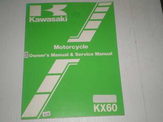 KAWASAKI KX60 B3 1987  Owner's Service Manual  99920-1370-01  #1278