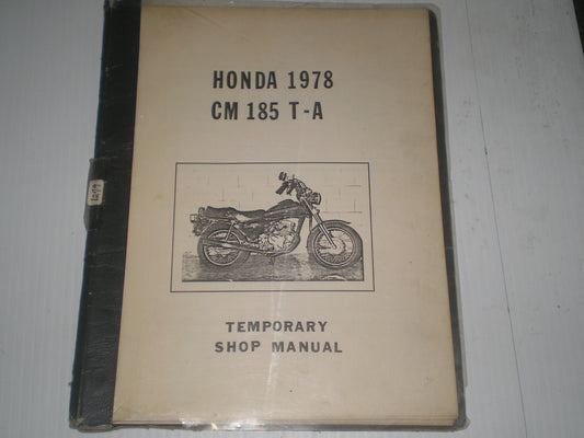 HONDA CM185 T-A  1978  Temporary Shop Manual  #1279