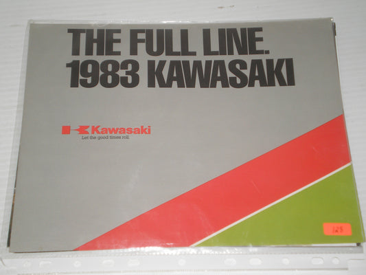 KAWASAKI FULL LINE OF 1983 MOTORCYCLE SALES BROCHURE # 128