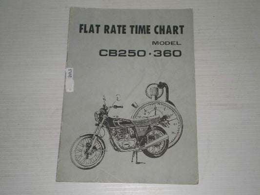 HONDA CB250 CB360 Flat Rate Time Chart 7236901 #1313.3