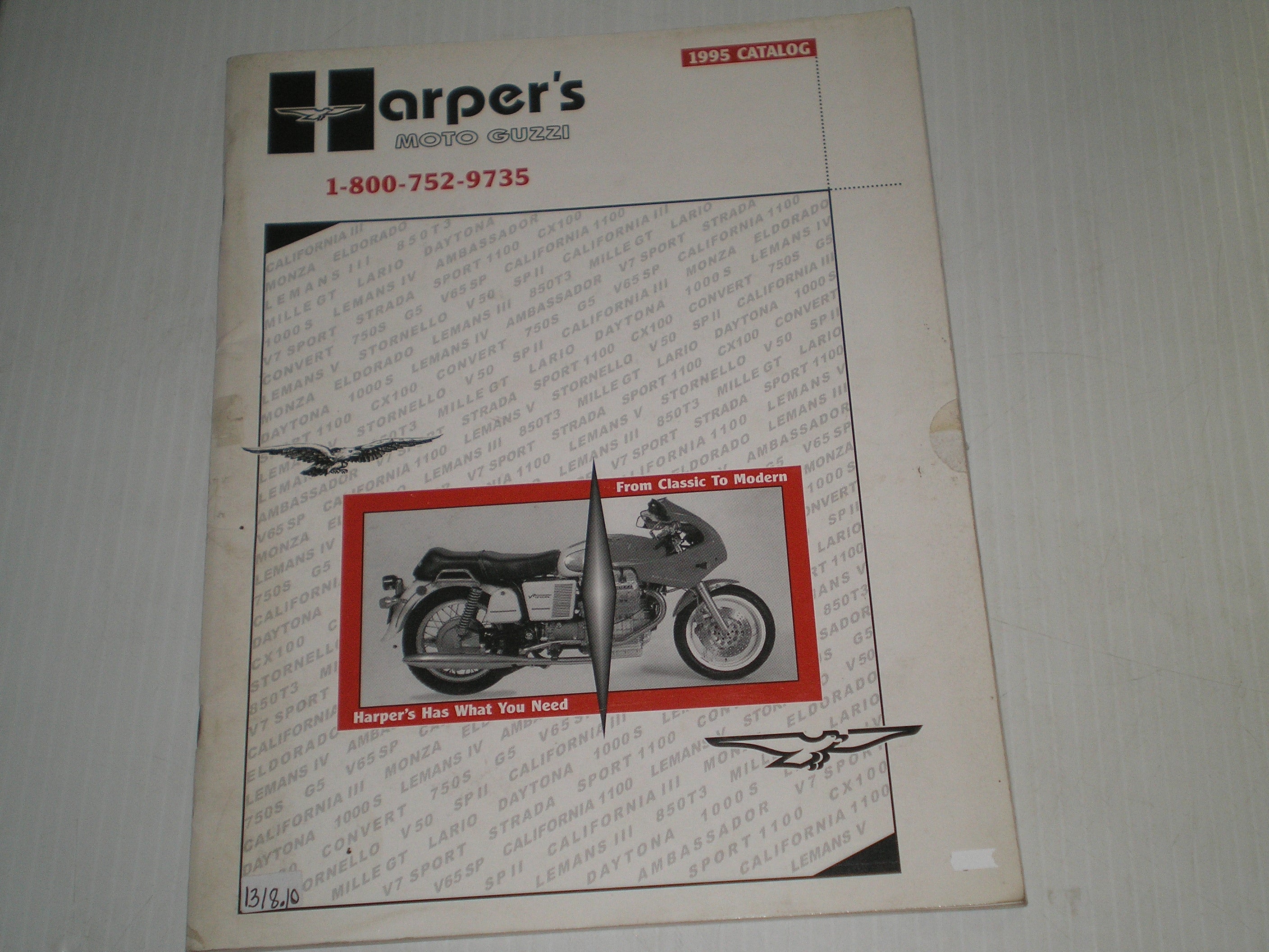 MOTO GUZZI 1995 Harper's Catalogue of Parts and Accessories E131 Pro