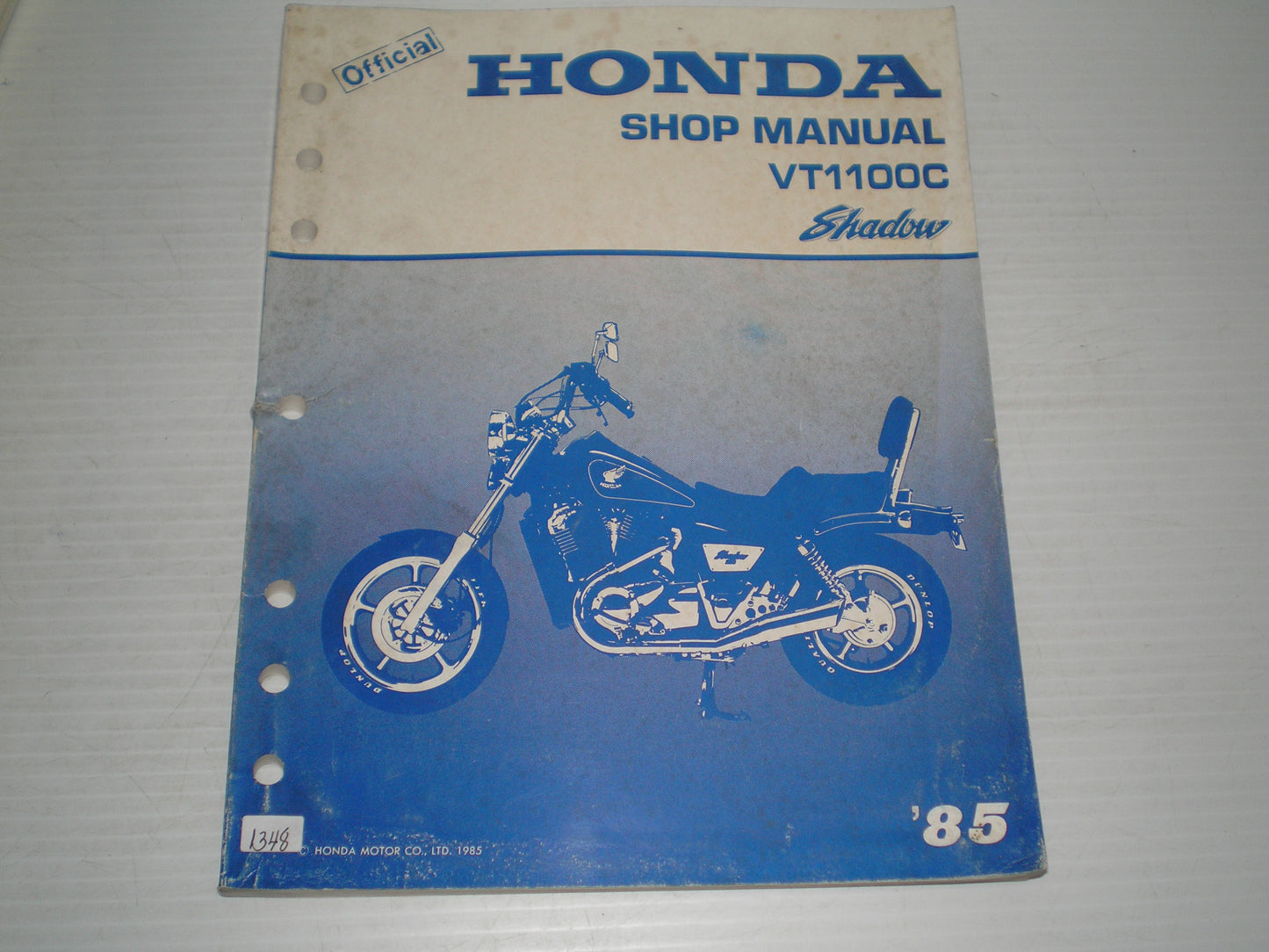 HONDA VT1100C  Shadow 1985  Shop / Service Manual  61MG800  #1348