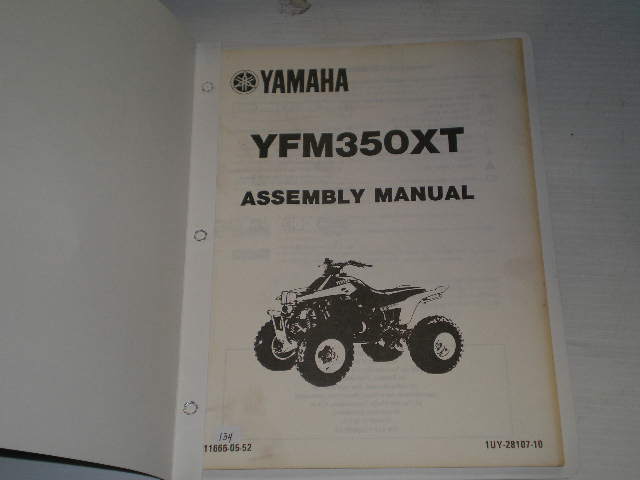 YAMAHA YFM350 XT 1986 Assembly Manual  1UY-28107-10  LIT-11666-05-52  #134