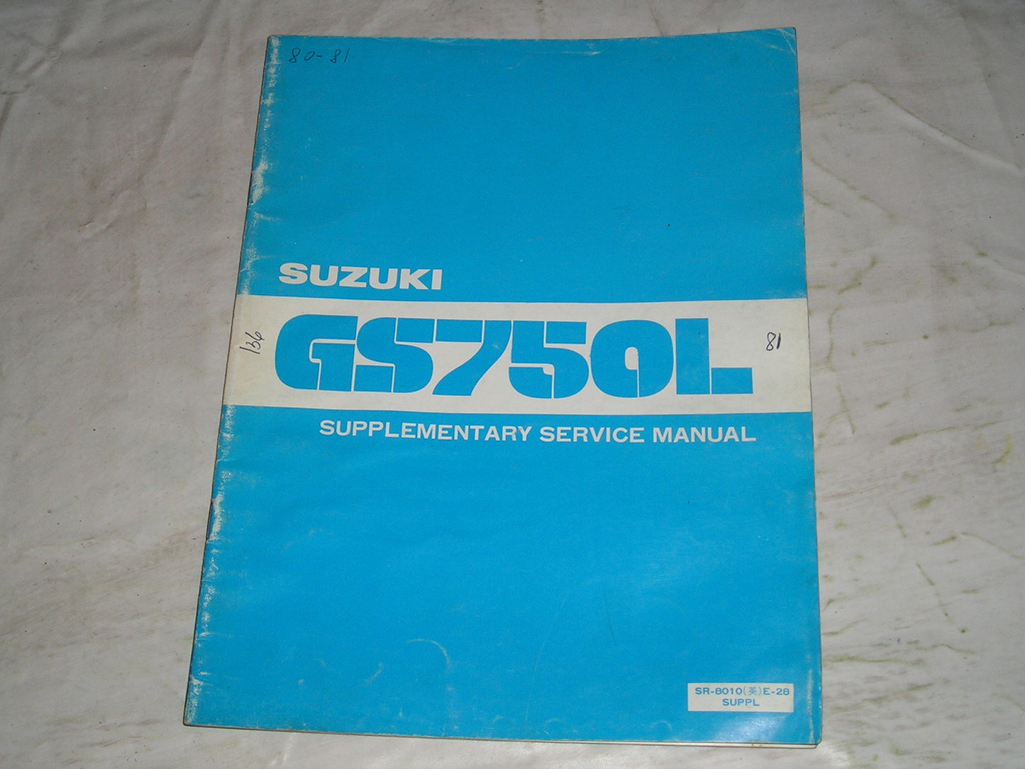 SUZUKI GS750L 1981  Service Manual Supplement  SR-8010 E-28 SUPPL  #136