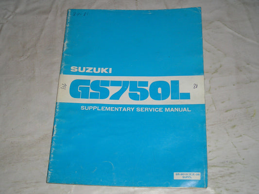 SUZUKI GS750L 1981  Service Manual Supplement  SR-8010 E-28 SUPPL  #136