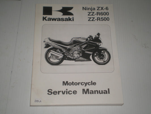 KAWASAKI ZX500 ZX600  Ninja ZX-6  ZZ-R600  ZZ-R500  1990-1993  Service Manual  99924-1128-02  #1373.2