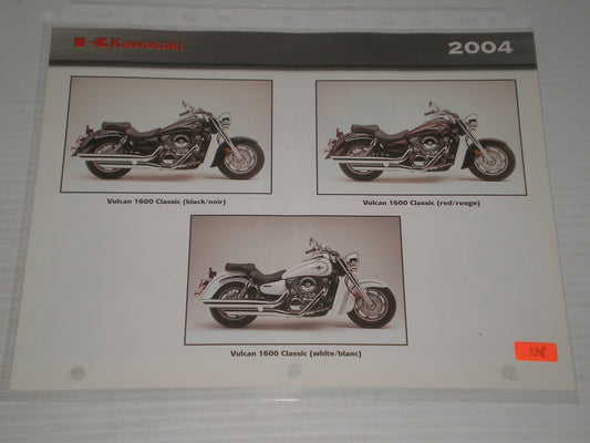 KAWASAKI 2004 1600 CLASSIC & VULCAN 2000 SALES BROCHURE 138