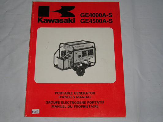 KAWASAKI GE4000 A-S   GE4500 A-S  Portable Generator   Owner's Manual  99922-2136-01  #1395