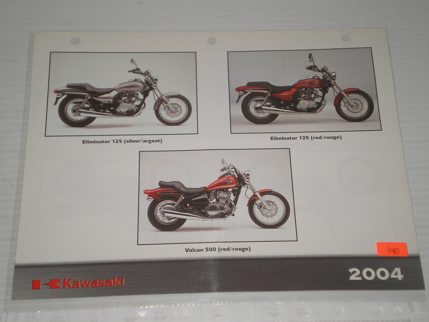 KAWASAKI 2004 KLR650 KLX400 SUPER SHERPA SALES BROSHUHRE # 140
