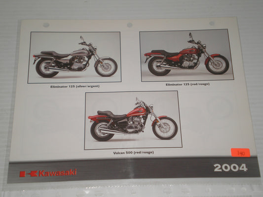 KAWASAKI 2004 KLR650 KLX400 SUPER SHERPA SALES BROSHUHRE # 140
