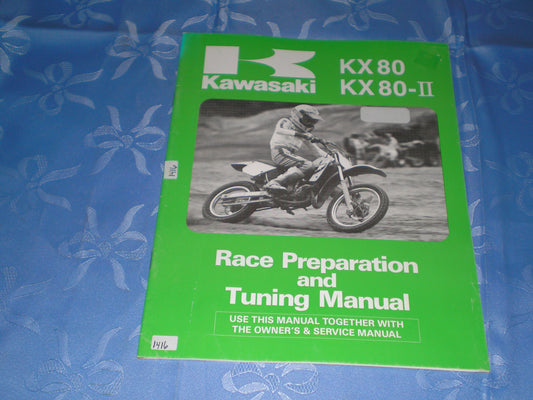 KAWASAKI KX80  KX80-II  1987  Race Preparation & Tuning Manual  99920-1390-01  #1416
