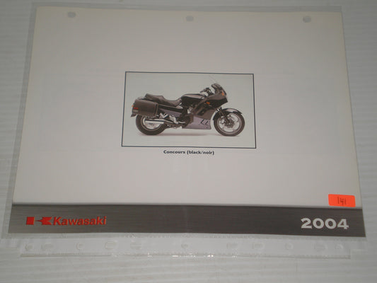 KAWASAKI 2004 ZZ-R600  CONCOURSE SALES BROSCHURE  141