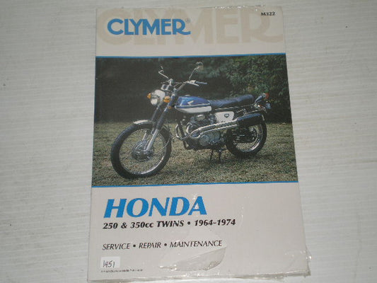 HONDA CB250 CB350 CL250 CL350 SL350  1964-1974  Clymer Service Manual M322  #1451