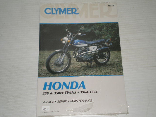 HONDA CB250 CB350 CL250 CL350 SL350 1964-1974 Clymer Service Manual M322 #1451
