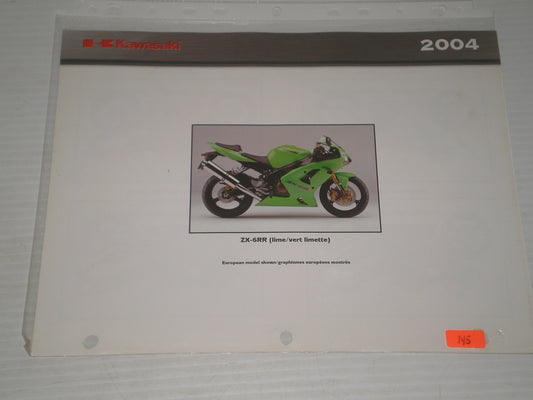 KAWASAKI 2004 ZX-6R ZX-6RR SALES BBROHURE 145