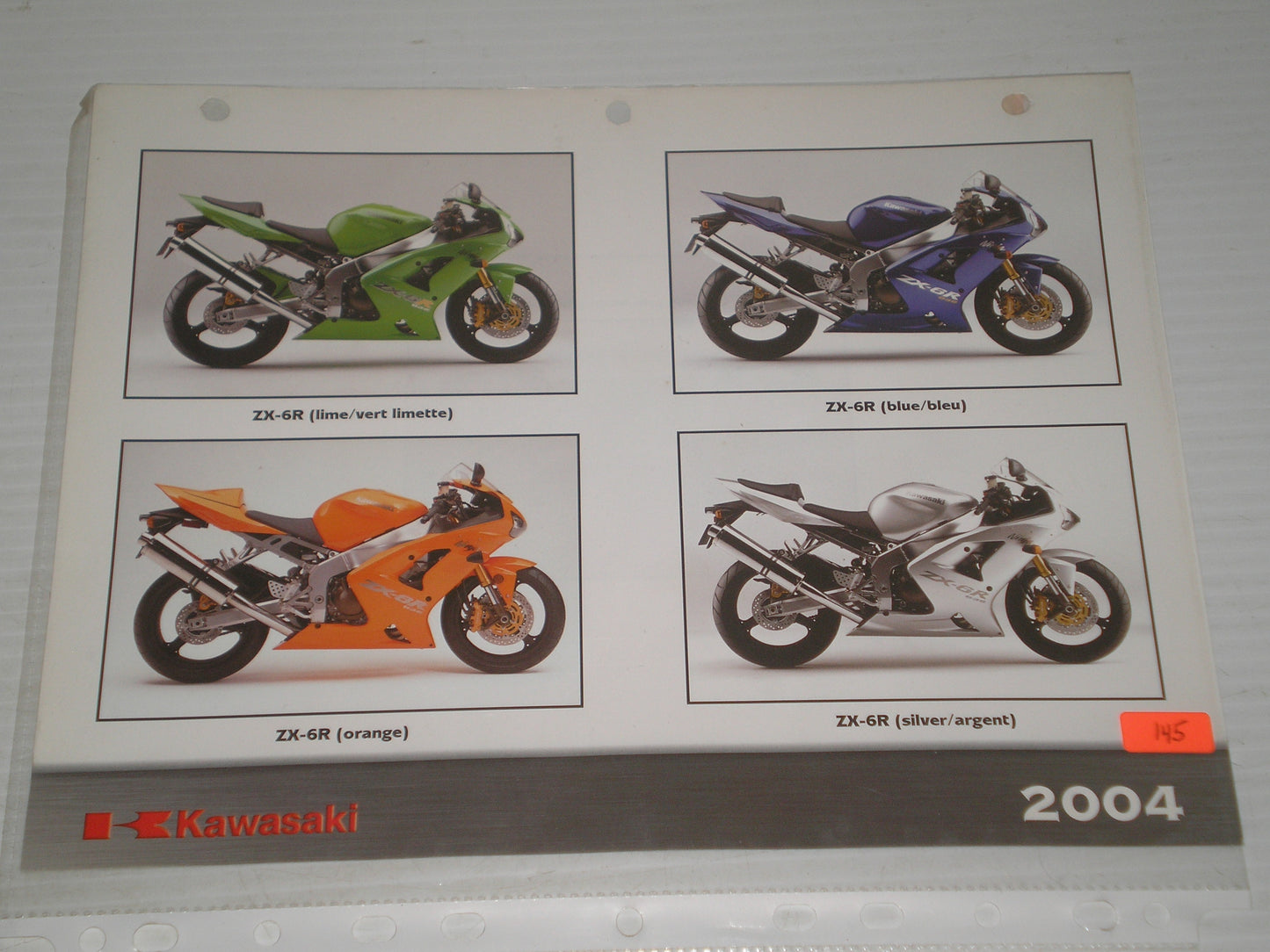 KAWASAKI 2004 ZX-6R ZX-6RR SALES BBROHURE  145