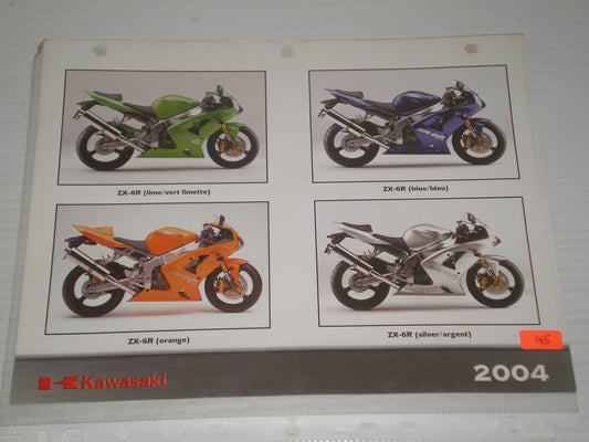 KAWASAKI 2004 ZX-6R ZX-6RR SALES BBROHURE  145