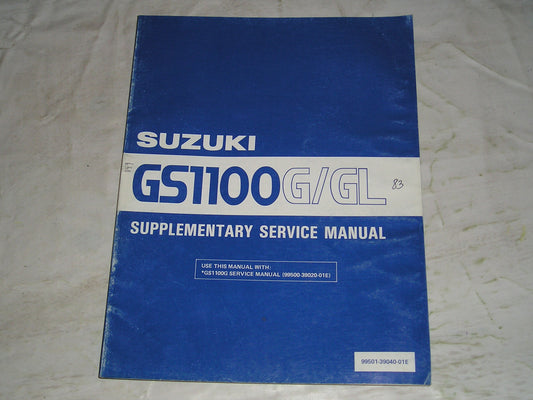 SUZUKI GS1100G GS1100GLD 1983 Service Manual Supplement  99501-39040-01E  #149