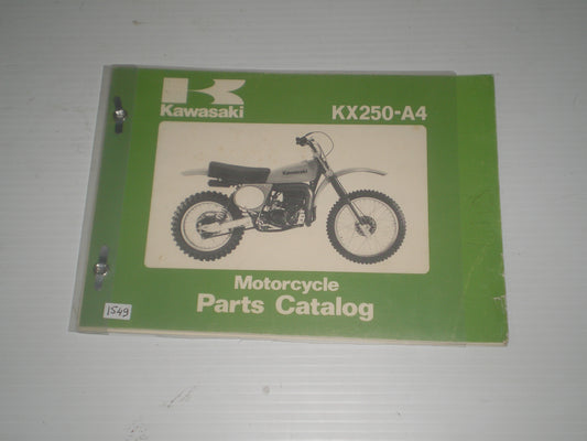 KAWASAKI KX250 A4 1978 Parts Catalogue 99910-1006-01 #894