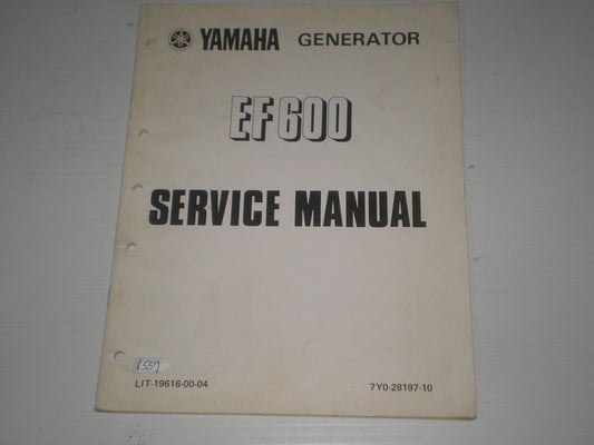 YAMAHA EF600 1984  Portable Generator Service Manual  7Y0-28197-10 /  LIT-19616-00-04 / 75141  #893