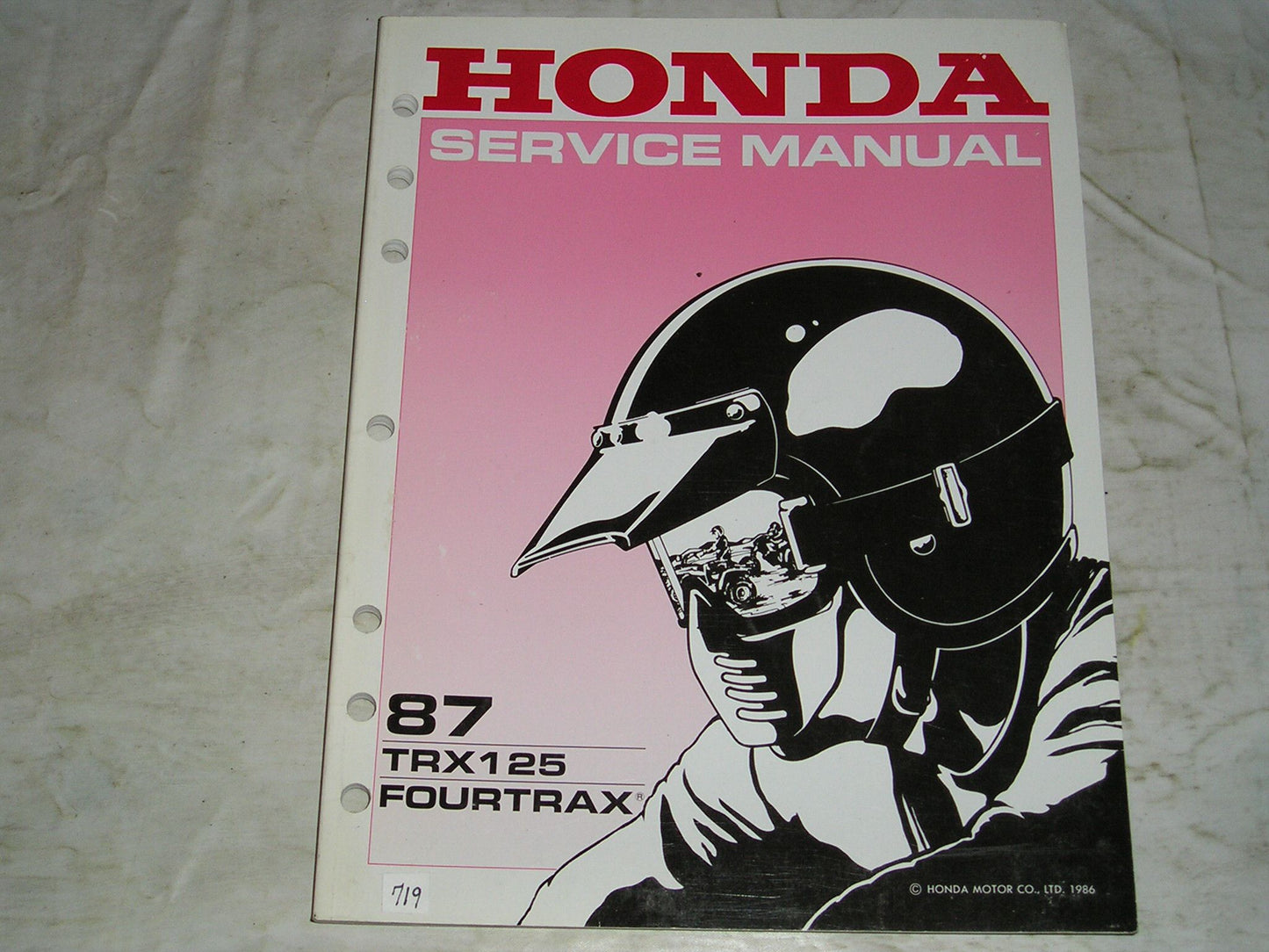 HONDA TRX125  Fourtrax 1987  Service Manual  61HC300  #719