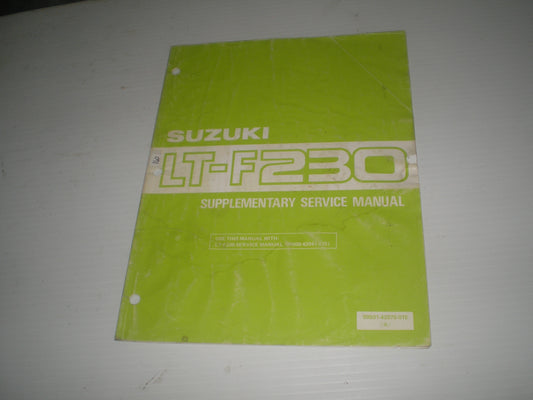 SUZUKI LT-F230 LTF230 1987 Service Manual Supplement 99501-42070-01E #160